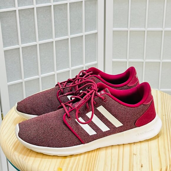 Adidas Cloudfoam QT Racer Running Women's Shoes - Maroon/White - Picture 3 of 10